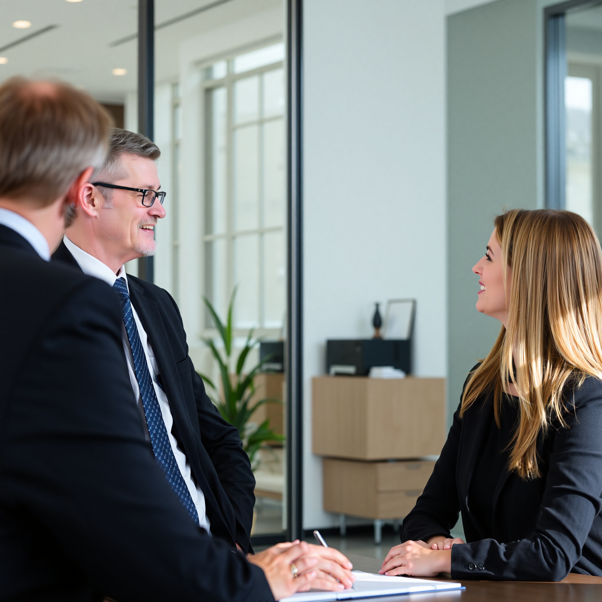 Professional lawyer explaining tenant rights and lease agreement terms to client in office